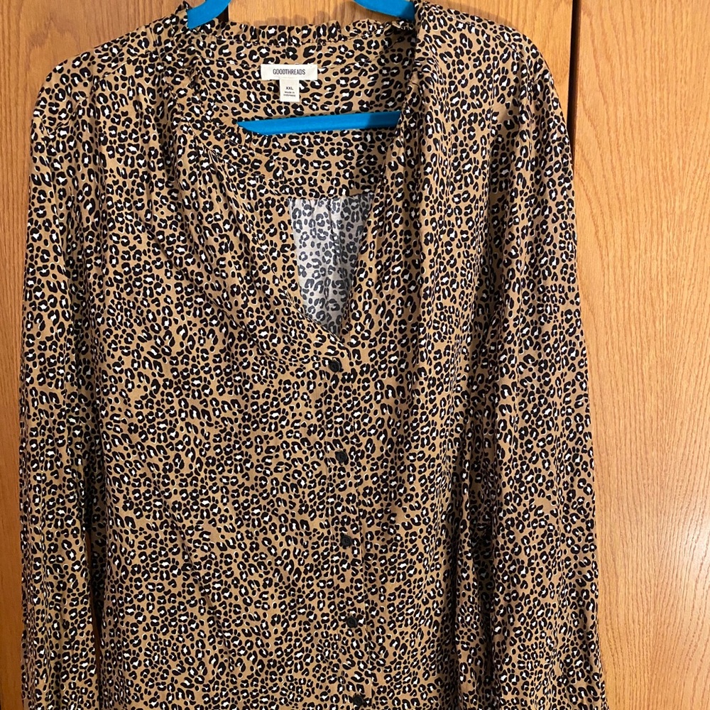 Goodthreads Leopard Print Button Down